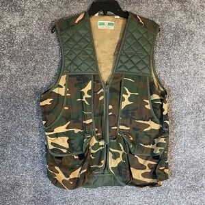 Vintage Duck Camo Game Winner Shooting Vest Medium Hunting‎ Sportswear Quilted